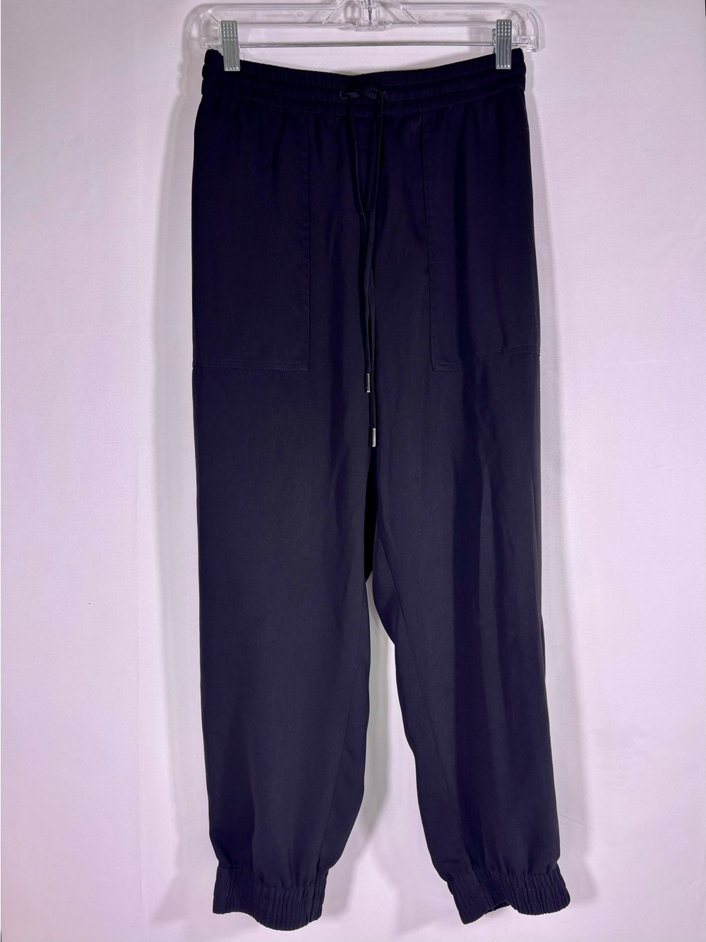 Ann Taylor Black Utility Cargo Jogger Pants Drawstring Size Large